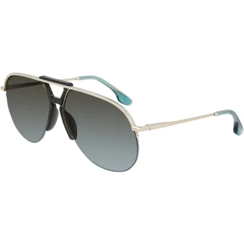 Blau und Gold Metall Sonnenbrille - Victoria Beckham - Modalova