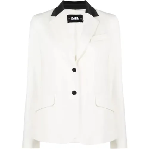 Blazers, female, , Size: M Single-breasted Jacket - Karl Lagerfeld - Modalova