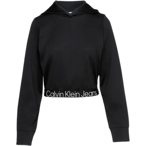 Round-Neck Strickwaren , Damen, Größe: S - Calvin Klein Jeans - Modalova