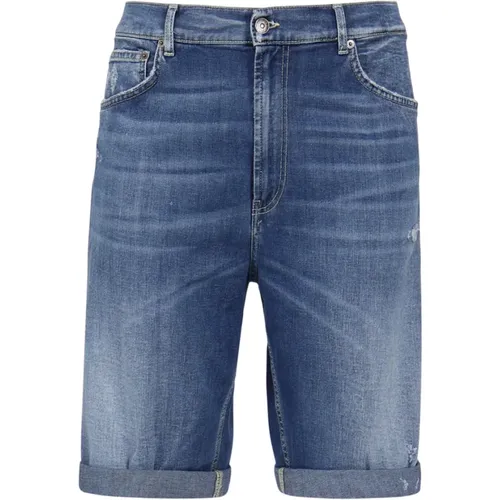 Blaue Loose Fit Bermuda Shorts , Herren, Größe: W34 - Dondup - Modalova