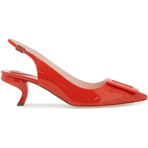 Patent Leather Slingback with Comma Heel , female, Sizes: 3 UK, 5 UK, 4 UK, 6 UK, 7 UK - Roger Vivier - Modalova