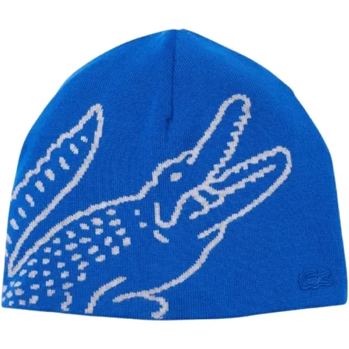 Beanies, male, , Size: ONE SIZE Jacquard Wool Knit Beanie Hat - Lacoste - Modalova