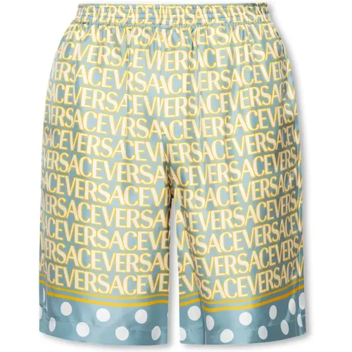 Short Shorts, male, , Size: L Silk shorts - Versace - Modalova