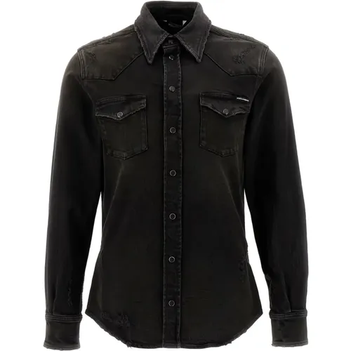 Denim Shirts, male, , Size: M Stylish Shirts for Men and Women - Dolce & Gabbana - Modalova