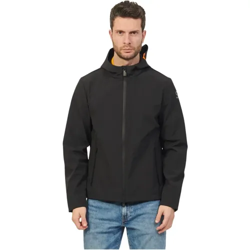 Technical Comfort Jacket with Hood , male, Sizes: L, 2XL - Suns - Modalova