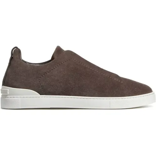 Suede Slip-On Sneakers , male, Sizes: 10 UK - Ermenegildo Zegna - Modalova