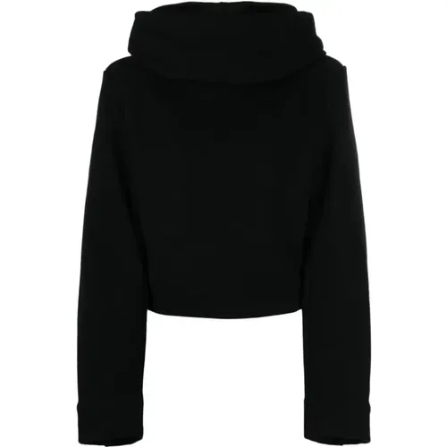 Hooded Sweatshirt with Padded Shoulders , female, Sizes: L, M - Saint Laurent - Modalova