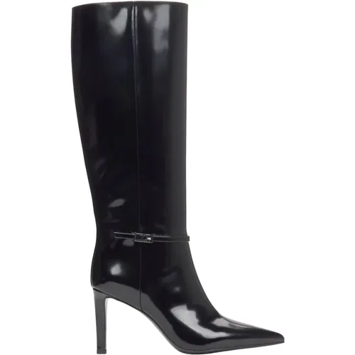 Heeled Boots, female, , Size: 6 US Knee-High Boots made of Patent Genuine Leather Er00115871 - Estro - Modalova