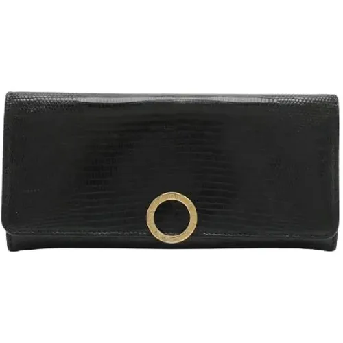 Pre-owned Wallets, male, , Size: ONE SIZE Pre-owned Lizard Long Wallet - Bvlgari Vintage - Modalova