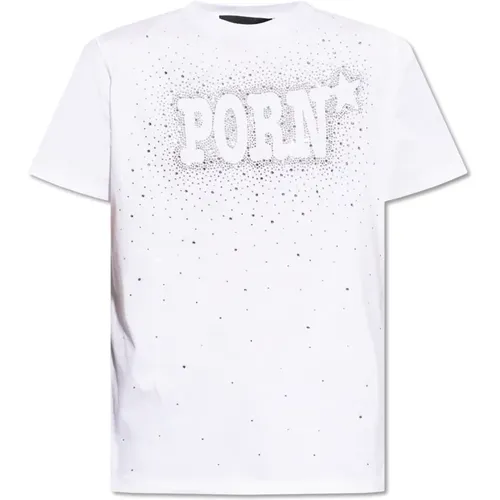 T-Shirt mit funkelnden Kristallen , Herren, Größe: XL - Dsquared2 - Modalova