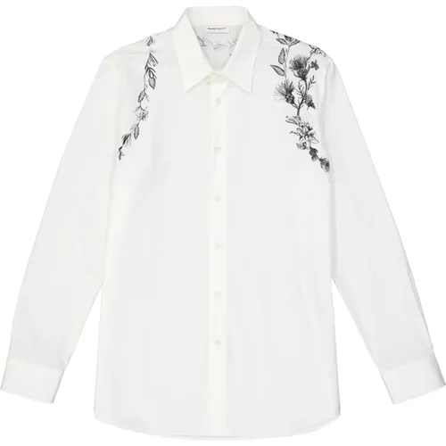 Stilvolles weißes bedrucktes Hemd für Männer - alexander mcqueen - Modalova
