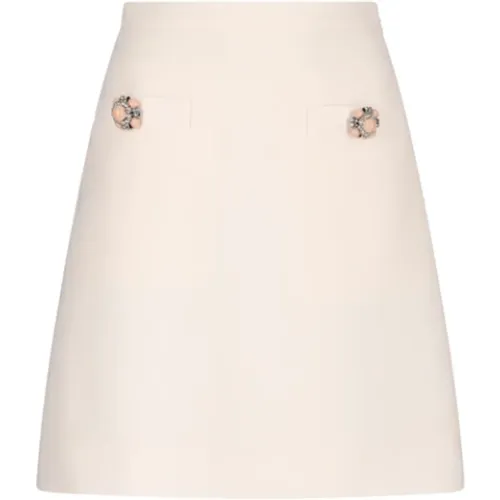 Short Skirts, female, , Size: S Crepe Couture Solid Skirt - Valentino Garavani - Modalova