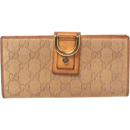 Pre-owned Wallets, female, , Size: ONE SIZE Pre-owned Canvas wallets - Gucci Vintage - Modalova