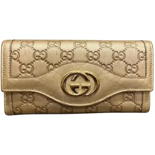 Pre-owned Wallets, unisex, , Size: ONE SIZE Pre-owned Leather wallets - Gucci Vintage - Modalova