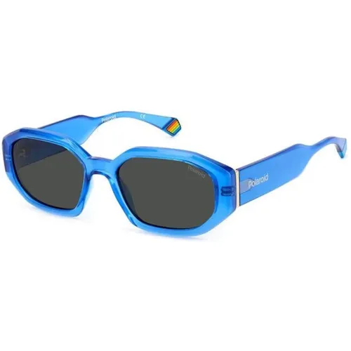 Blaue Metallsonnenbrille für Frauen - Polaroid - Modalova