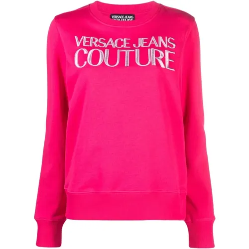 Cotton Fleece Sweater , female, Sizes: XS, S, M - Versace Jeans Couture - Modalova