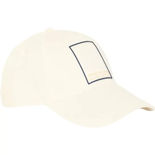 White Visor Hat Cotton Gabardine , male, Sizes: ONE SIZE - Armani Exchange - Modalova