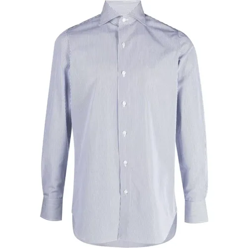 Vertical Stripe Cotton Shirt , male, Sizes: M, XL, S, 3XL - Finamore - Modalova