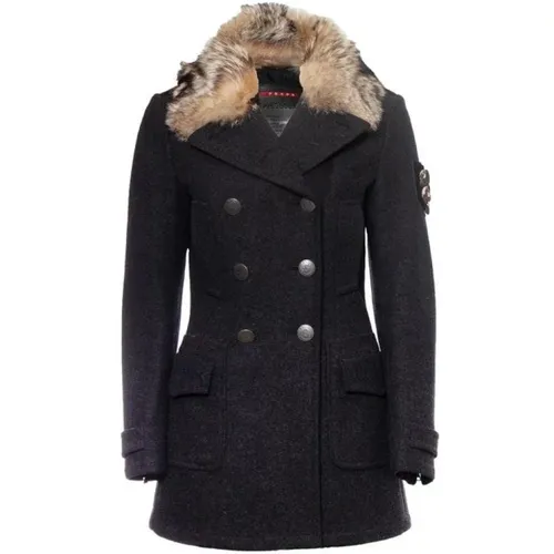 Pre-owned Coats, female, , Size: 3XS Pre-owned wool and alpaca coat - Prada Vintage - Modalova