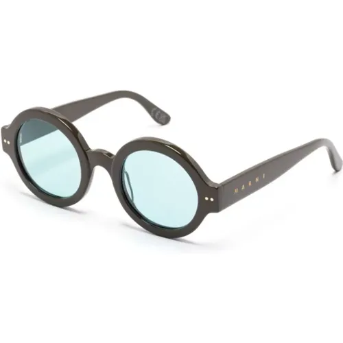 Sunglasses, unisex, , Size: 50 MM VJ0Nakagin Tower Clouds Havana Sunglasses - Marni - Modalova