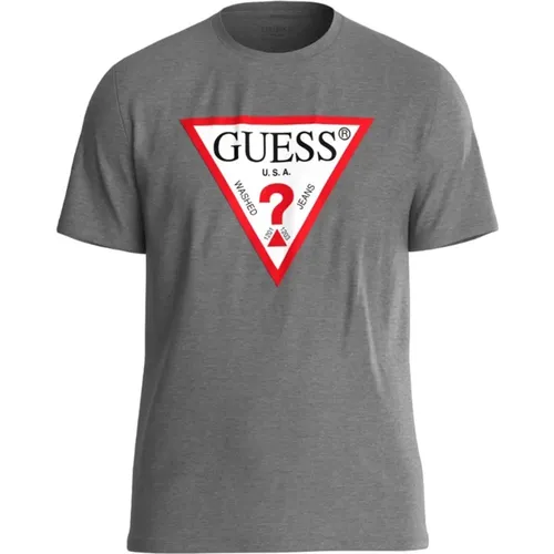 T-Shirts, male, , Size: XL Men's Grey T-shirt - Guess - Modalova