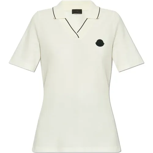 Polo Shirts, female, , Size: L Polo with Logo - Moncler - Modalova