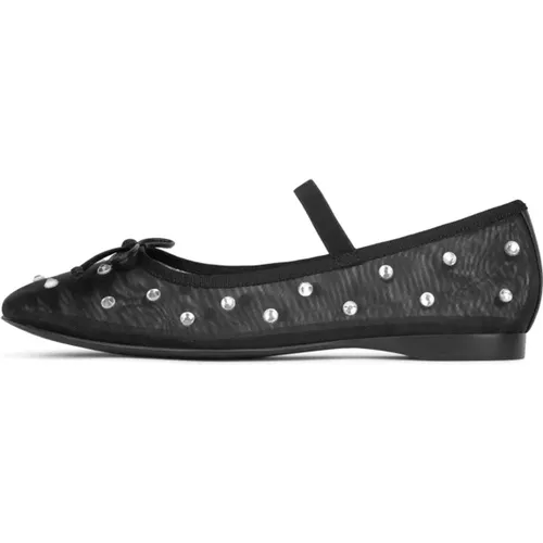 Schwarze Mesh-Ballerinas mit Strass , Damen, Größe: 41 EU - Jeffrey Campbell - Modalova