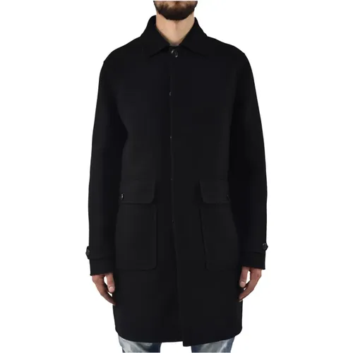 Single-Breasted Coats, male, , Size: XL Long Wool Coat for Men - Mod.S71AA0132S41935900 - Dsquared2 - Modalova