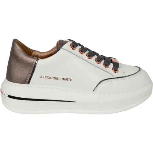 Lancaster Woman Sneakers Weiß Dunkel Silber , Damen, Größe: 41 EU - Alexander Smith - Modalova