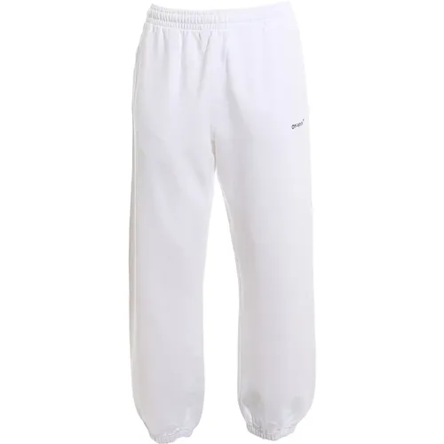 Off , Sweatpants, male, , Size: M Cotton Trousers Aw20 - Off White - Modalova