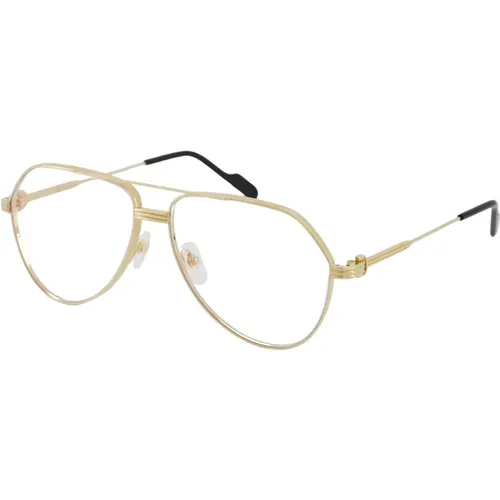 Glasses, unisex, , Size: L Gold Optical Pilot Style Sunglasses - Cartier - Modalova