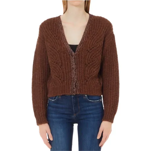 Brauner Cardigan mit Mohair und Lurex , Damen, Größe: L - Liu Jo - Modalova