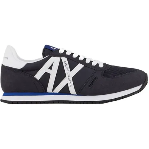 Blaue Marineblaue Laufschuhe Xux017 Xcc68 K487 , Herren, Größe: 40 EU - Armani Exchange - Modalova