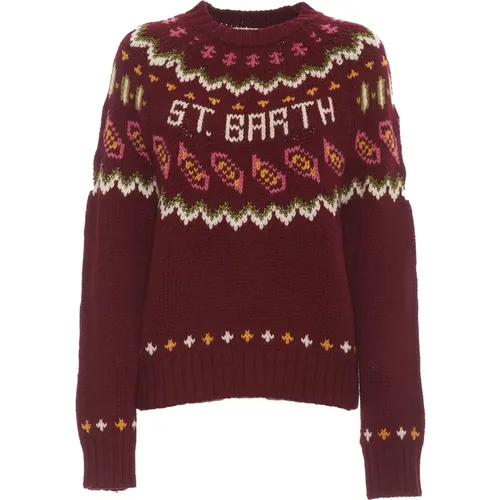 Multicolored Nordic Jacquard Crew-Neck Jumper , female, Sizes: L, M - MC2 Saint Barth - Modalova