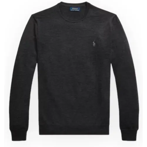 Merinowolle Rundhals Pullover Slim-Fit , Herren, Größe: S - Polo Ralph Lauren - Modalova