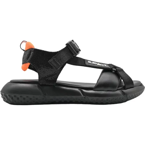 Stilvolle Sandalen - Schwarz/Orange - Elena Iachi - Modalova