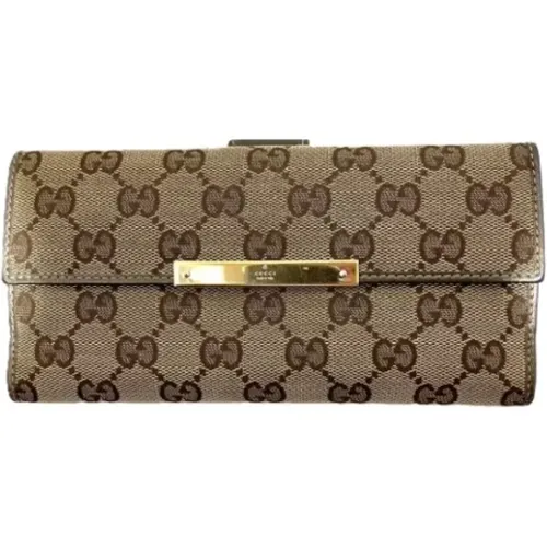 Pre-owned Wallets, female, , Size: ONE SIZE Pre-owned Canvas wallets - Gucci Vintage - Modalova