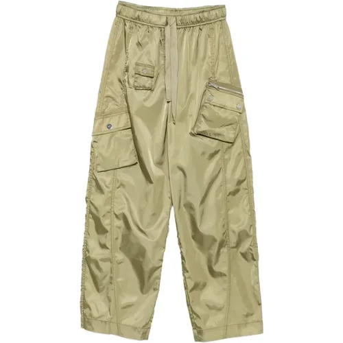 Straight Trousers, female, , Size: XS Cargo Pocket Sage Pants - Ganni - Modalova