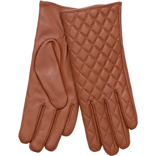 Gloves, female, , Size: L Quilted Leather Gloves Cognac - Btfcph - Modalova