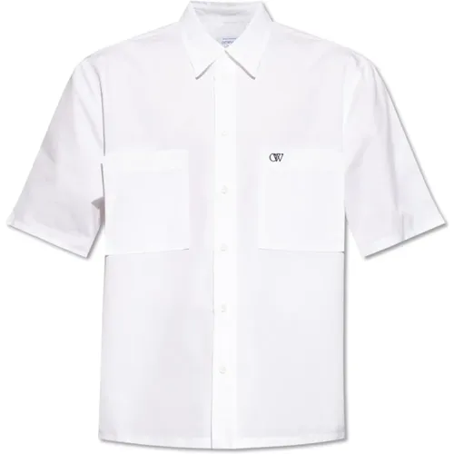 Off , Shirt with logo , male, Sizes: S, XL, L - Off White - Modalova