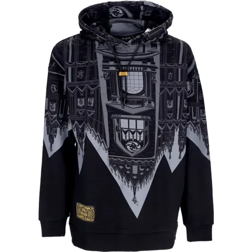 Hoodies, male, , Size: S Lightweight Hooded Sweatshirt Milan Cathedral Print - Dolly Noire - Modalova