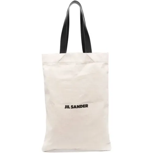 Weiße Canvas Tote Tasche - Jil Sander - Modalova