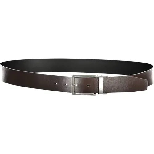 Belts, male, , Size: 110 CM Reversible Leather Belt Black Metal - Calvin Klein - Modalova