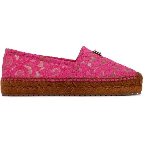 Espadrilles, female, , Size: 5 US Flat shoes Fuchsia - Dolce & Gabbana - Modalova