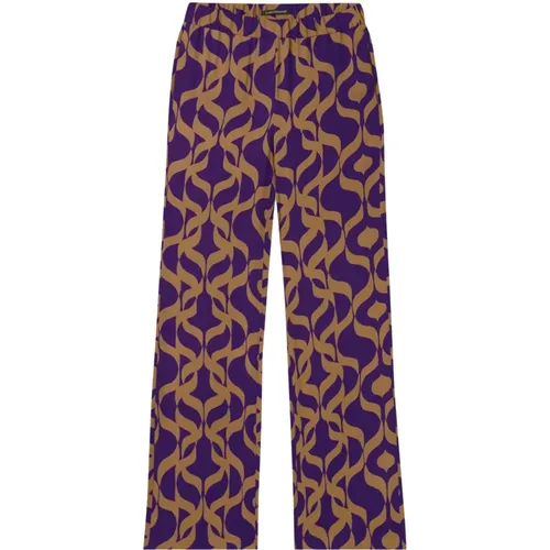 Graphically Inspired Wide-Leg Trousers , female, Sizes: S - LUISA CERANO - Modalova