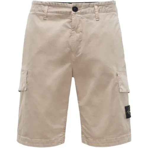 Dove Grey Cargo Bermuda Shorts , male, Sizes: W32 - Stone Island - Modalova