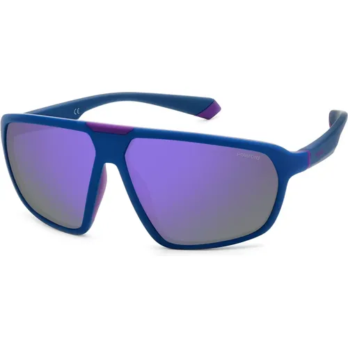 Sunglasses, unisex, , Size: 61 MM Matte Black Violet Sunglasses - Polaroid - Modalova