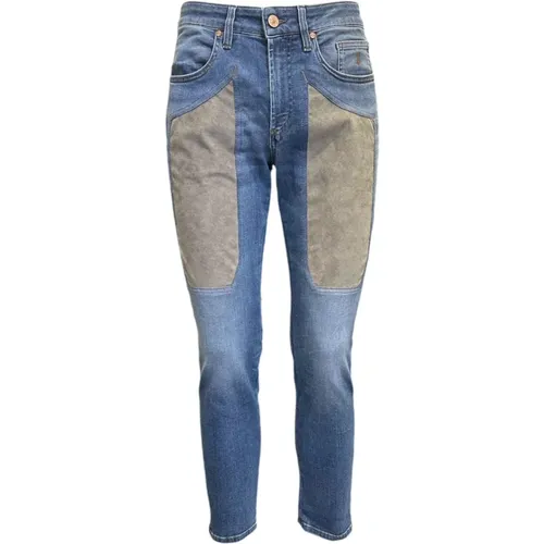 Skinny Jeans, male, , Size: W30 Skinny Alcantara Jeans with Topstitching - Jeckerson - Modalova