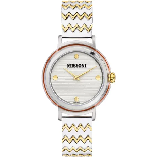 Watches, female, , Size: ONE SIZE Fiammato Stainless Steel Quartz Watch - Missoni - Modalova