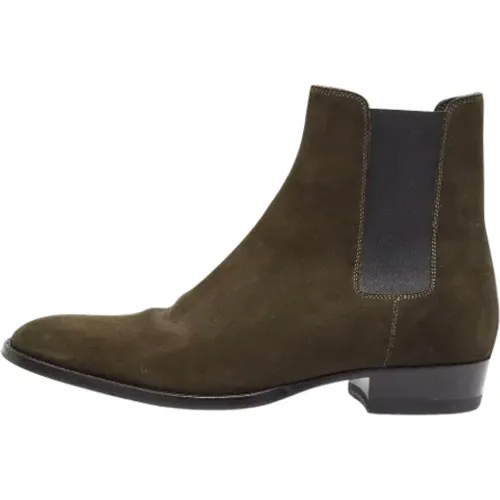 Pre-owned Boots, male, , Size: 6 US Pre-owned Suede boots - Yves Saint Laurent Vintage - Modalova